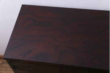 中古美品　脚付きリメイク　岩谷堂箪笥　別注みちのく8号　観音開き扉が目を惹く整理タンス(衣装箪笥、収納棚)