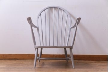 ペイント家具　イギリスビンテージ　ERCOL(アーコール) フレンチシャビーなラウンジチェア(椅子、アームチェア)