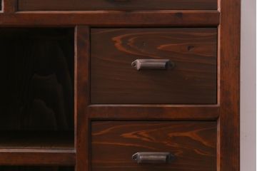 アンティーク家具　和製アンティーク　大正昭和初期　ヒノキ材　優しげな木肌が魅力的なサイドボード(カウンターテーブル、引き出し)