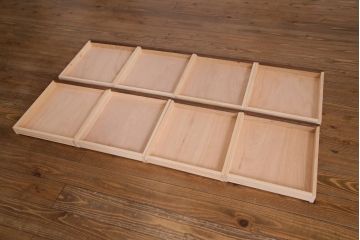 ラフジュ工房オリジナル　ホワイトオーク材　両面引き出し付き　すっきりとした佇まいが魅力的な作業台・幅1800(ダイニングテーブル)