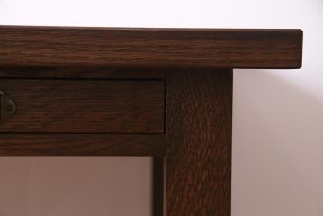 ラフジュ工房オリジナル　ホワイトオーク材　両面引き出し付き　すっきりとした佇まいが魅力的な作業台・幅1800(ダイニングテーブル)
