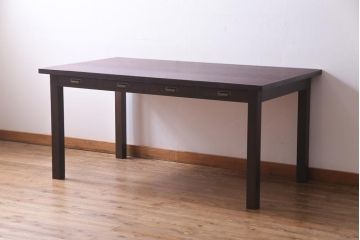 ラフジュ工房オリジナル　ホワイトオーク材　両面引き出し付き　使い勝手の良い作業台・幅1600(ダイニングテーブル)