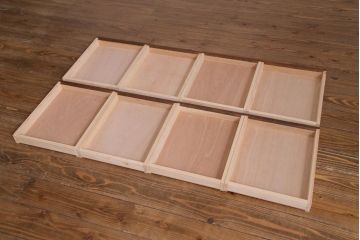 ラフジュ工房オリジナル　ホワイトオーク材　両面引き出し付き　使い勝手の良い作業台・幅1600(ダイニングテーブル)(1)