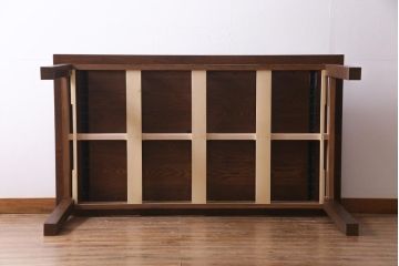 ラフジュ工房オリジナル　ホワイトオーク材　両面引き出し付き　使い勝手の良い作業台・幅1600(ダイニングテーブル)(1)