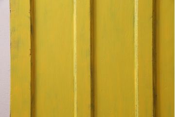 フランスビンテージ　レトロポップなイエローカラーのペイントドア(扉、建具)