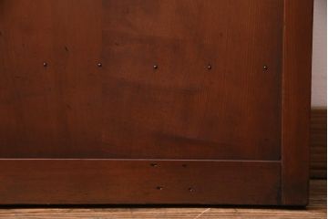 和製アンティーク　ヒノキ材　当店オリジナルガラス入り　昭和レトロな幅狭サイズのガラス戸2枚セット(建具、ガラス戸)