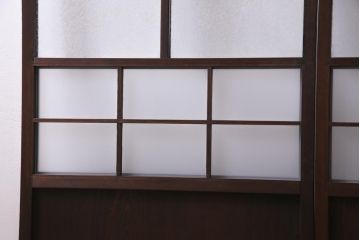 和製アンティーク　すりガラスと結霜ガラスが上品なガラス戸2枚セット(引き戸、建具)(R-036020)