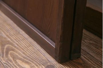 和製アンティーク　すりガラスと結霜ガラスが上品なガラス戸2枚セット(引き戸、建具)(R-036020)