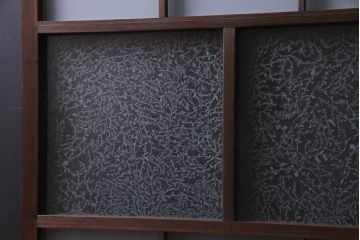和製アンティーク　すりガラスと結霜ガラスが上品なガラス戸2枚セット(引き戸、建具)