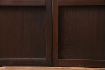 和製アンティーク　すりガラスと結霜ガラスが上品なガラス戸2枚セット(引き戸、建具)