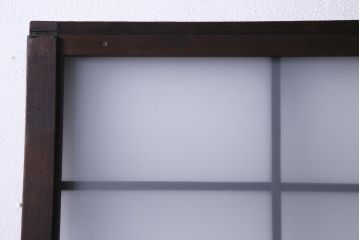 和製アンティーク　すりガラスと結霜ガラスが上品なガラス戸2枚セット(引き戸、建具)