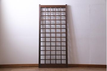 和製アンティーク　シンプルな格子が素敵なガラス戸1枚(引き戸、建具)