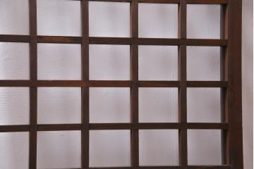 和製アンティーク　シンプルな格子が素敵なガラス戸1枚(引き戸、建具)