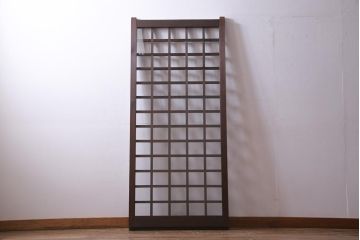 和製アンティーク　シンプルな格子が素敵なガラス戸1枚(引き戸、建具)