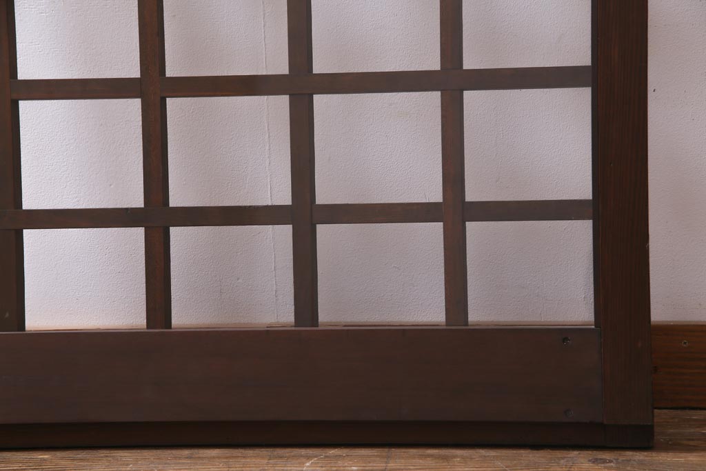 和製アンティーク　シンプルな格子が素敵なガラス戸1枚(引き戸、建具)