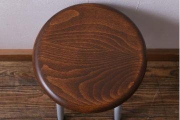 ラフジュ工房オリジナル　アイアンレッグのペイントが可愛らしい丸スツール(チェア、椅子、イス)(R-036022)