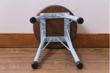 ラフジュ工房オリジナル　アイアンレッグのペイントが可愛らしい丸スツール(チェア、椅子、イス)(R-036022)