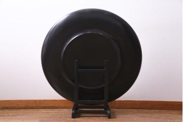 アンティーク雑貨　中古　木製　御所車図　圧巻!金漆装飾の3尺飾り盆(大盆)