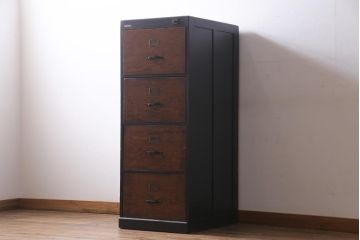 ペイント家具　イギリスビンテージ　Withy Grove Stores　ファイリングキャビネット(書類ケース、ドロアー、引き出し)