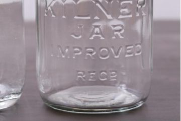 アンティーク雑貨　イギリスアンティーク　KILNER JAR(キルナー・ジャー)　レトロな風合いがお洒落なガラス瓶2個セット