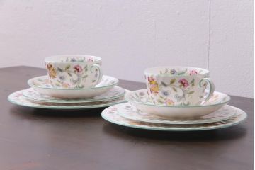 中古　イギリス　MINTON(ミントン)　Haddon Hall(ハドンホール)　ティーセット(カップ&ソーサー、プレート)(2)