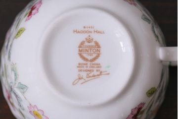中古美品　イギリス　MINTON(ミントン)　Haddon Hall(ハドンホール)　ティーセット(カップ&ソーサー、プレート)(3)