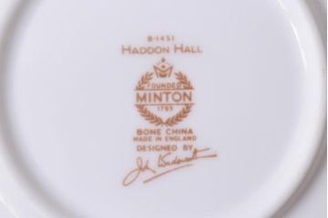中古美品　イギリス　MINTON(ミントン)　Haddon Hall(ハドンホール)　ティーセット(カップ&ソーサー、プレート)(3)