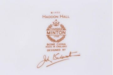 中古美品　イギリス　MINTON(ミントン)　Haddon Hall(ハドンホール)　ティーセット(カップ&ソーサー、プレート)(3)