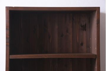 ラフジュ工房オリジナル　古材使用　木のぬくもり感じる薄型ブックシェルフ(収納棚、本棚、ウッドシェルフ)