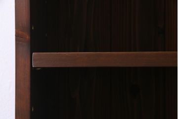 ラフジュ工房オリジナル　古材使用　木のぬくもり感じる薄型ブックシェルフ(収納棚、本棚、ウッドシェルフ)