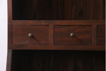 ラフジュ工房オリジナル　古材使用　木のぬくもり感じる薄型ブックシェルフ(収納棚、本棚、ウッドシェルフ)