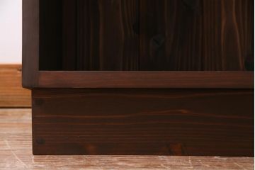 ラフジュ工房オリジナル　古材使用　木のぬくもり感じる薄型ブックシェルフ(収納棚、本棚、ウッドシェルフ)