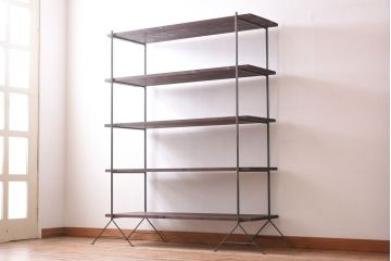ラフジュ工房オリジナル ヴィンテージスタイルに合うアイアンラック【小】・奥行460(陳列棚、飾り棚、店舗什器、ビンテージ)(3)
