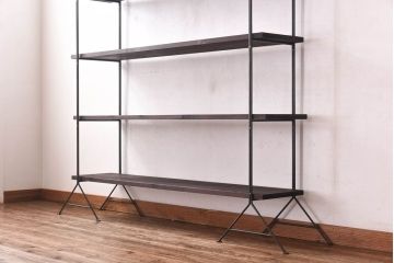 ラフジュ工房オリジナル ヴィンテージスタイルにおすすめな薄型アイアンラック【中】・奥行325(陳列棚、飾り棚、店舗什器、ビンテージ)(2)