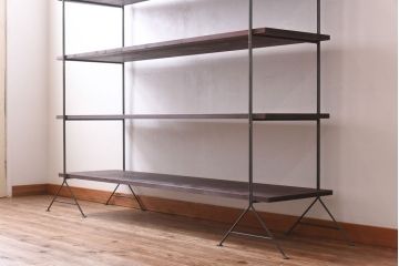 ラフジュ工房オリジナル ヴィンテージスタイルに合うアイアンラック【大】・奥行460(陳列棚、飾り棚、店舗什器、ビンテージ)(3)