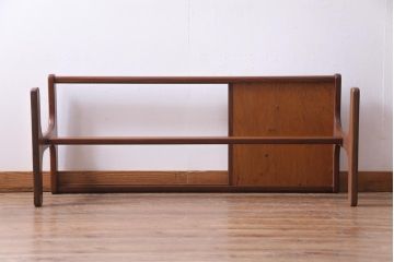 ヴィンテージ家具　北欧ビンテージ　G-PLAN(ジープラン)　チーク材　ガラス&タイルトップのコーヒーテーブル(センターテーブル、ローテーブル)