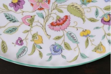 中古美品　イギリス　MINTON(ミントン)　Haddon Hall(ハドンホール)　プレート3枚セット(オーバルトレー、サービスボウル)