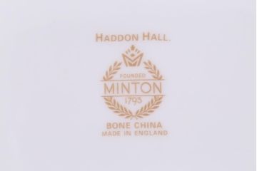 中古美品　イギリス　MINTON(ミントン)　Haddon Hall(ハドンホール)　プレート3枚セット(オーバルトレー、サービスボウル)