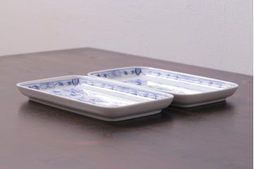 中古美品　MEISSEN(マイセン)　ブルーオニオン　トレイ2枚セット(角プレート)