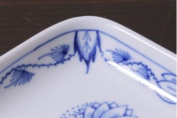 中古美品　MEISSEN(マイセン)　ブルーオニオン　トレイ2枚セット(角プレート)