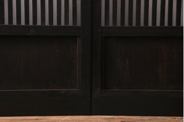 和製アンティーク　大正昭和初期　趣き溢れる佇まいが魅力的な格子戸2枚セット(建具、引き戸)
