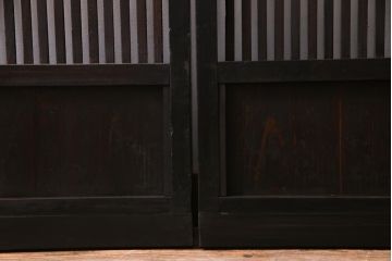 和製アンティーク　大正昭和初期　趣き溢れる佇まいが魅力的な格子戸2枚セット(建具、引き戸)