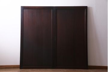 和製アンティーク　シンプルなデザインで様々なテイストに馴染む板戸2枚セット(帯戸、建具、引き戸)(R-036117)