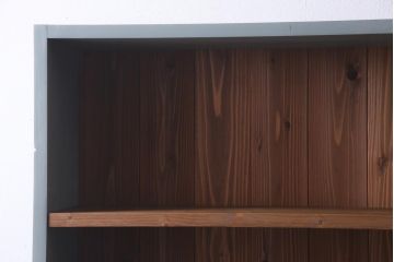 ラフジュ工房オリジナル　古材使用　メンズライクにも合う薄型のペイントブックシェルフ(収納棚、本棚、ウッドシェルフ)