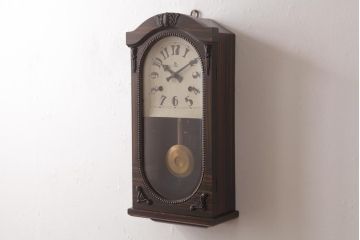 アンティーク雑貨　和製アンティーク　戦前　佐藤時計製造株式会社　ゼンマイ式　ノスタルジックな振り子時計(柱時計、掛け時計)