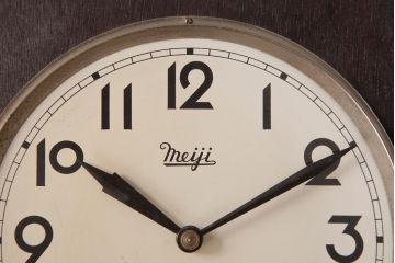 アンティーク雑貨　昭和レトロ　Meiji(明治時計社)　15DAY　ゼンマイ式　クラシカルな意匠が上品な柱時計(振り子時計、掛け時計)