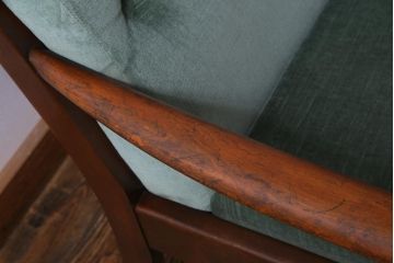 ヴィンテージ家具　イギリスビンテージ　Cintique社　レトロな雰囲気がお洒落なアームチェア(ラウンジチェア)(1)