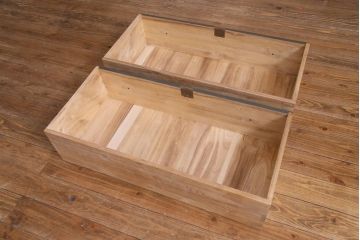 ペイント家具　シャビーシックな空間に馴染むアンティークチェスト(ローチェスト、引き出し)