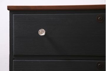 ペイント家具　シャビーシックな空間に馴染むアンティークチェスト(ローチェスト、引き出し)