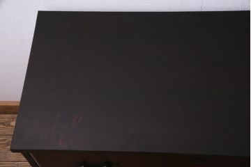 和製アンティーク　リメイク家具　前板欅材　漆塗り　渋くて品のある時代箪笥ローボード(テレビボード、引き出し)(1)
